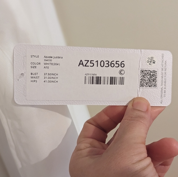 White Chiffon Azazie Justina Dress - Picture 8 of 8